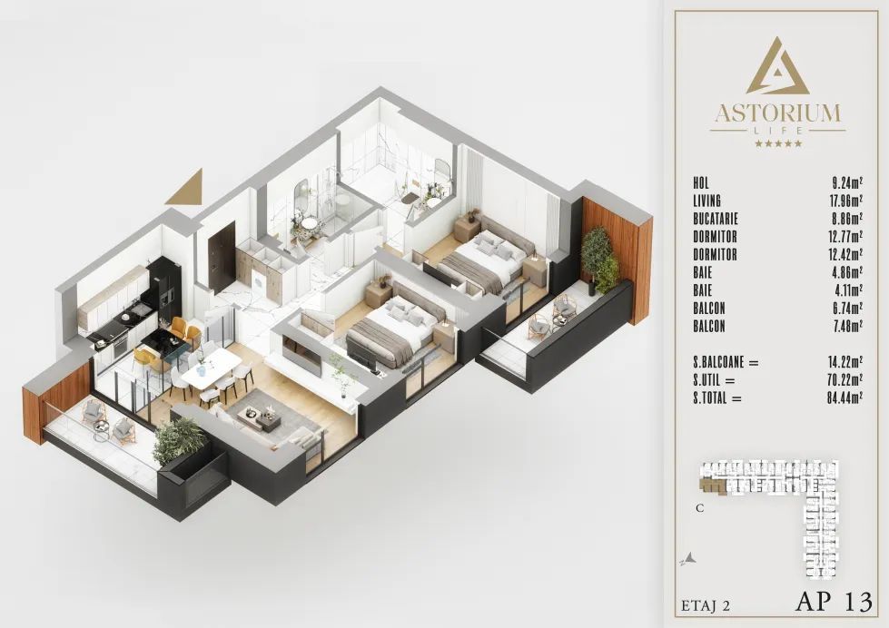 3 Camere_Astorim Life_Proiect Premium_Izolatie Fonica_ - Poză 9