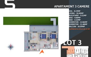 AP 3CAM.+TERASA30MP+GRADINA83MP. PARCARE INCLUSA- BLOC FINALIZAT! - Poză 2