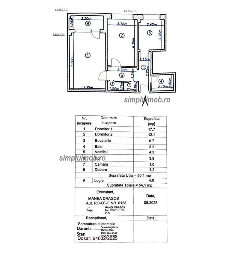 Decomandat 2 Camere, 1 Decembrie - Schiță 7