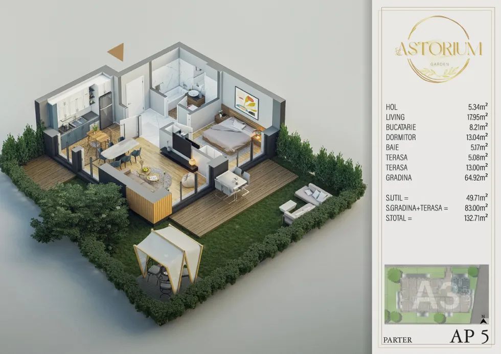 Apartament de vanzare cu 2 camere Astorium Garden - Poză 2