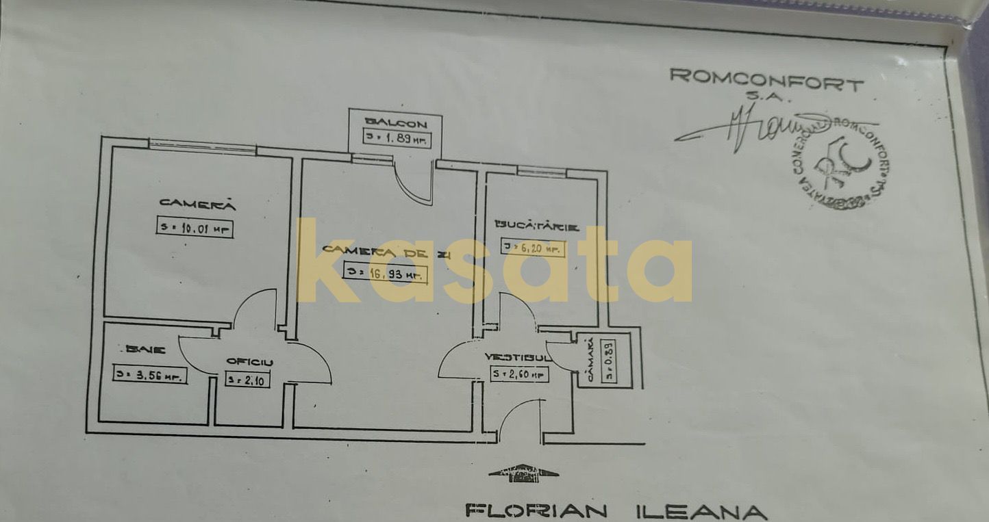 OPORTUNITATE | APARTAMENT 2 CAMERE | FLOREASCA | BLOC REABILITAT - Schiță 9