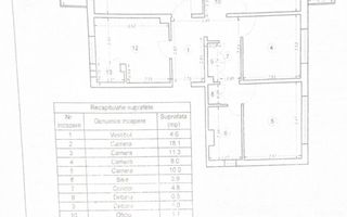 Apartament 4 camere decomandat – Rahova, Șos. Sălaj – Etaj 1 / 4 - Schiță 1