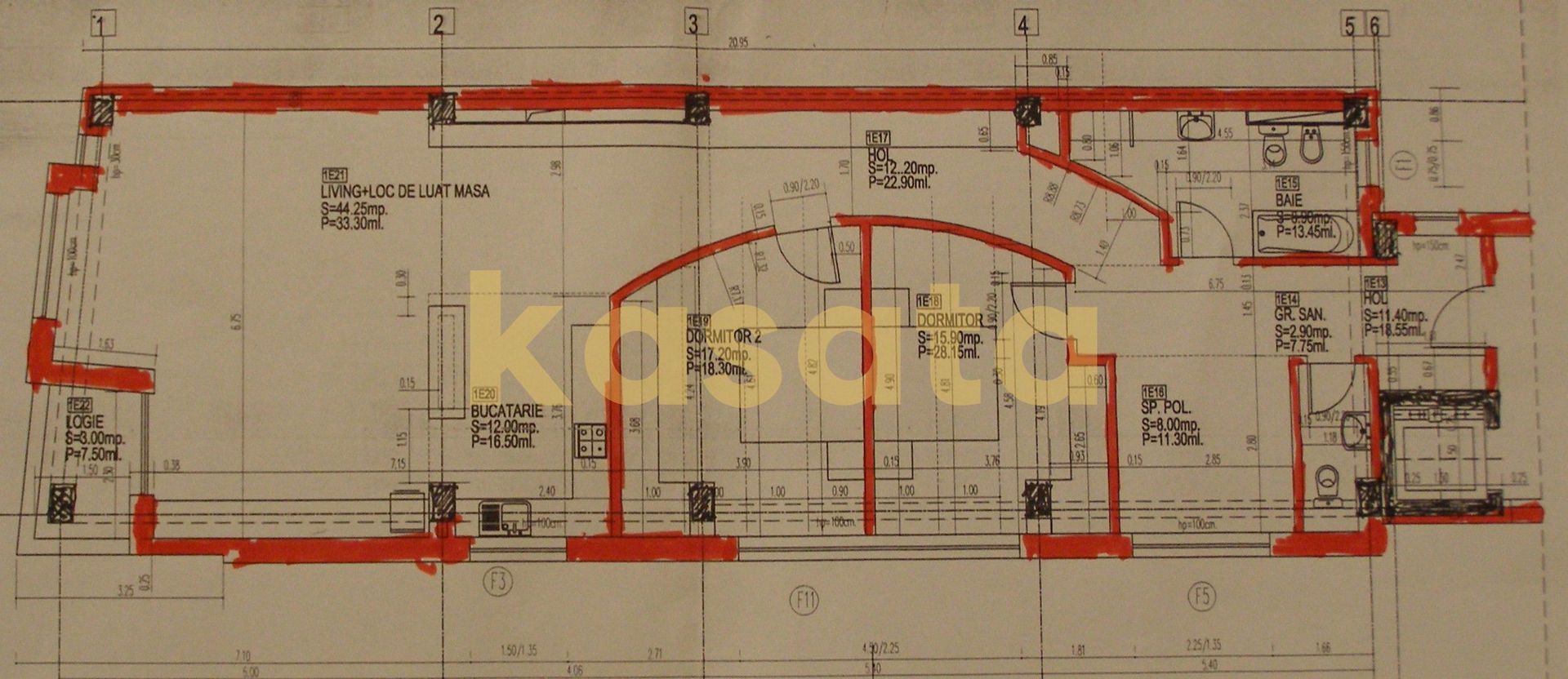 4 Camere | Aviatorilor | 134mp  | Parcare | - Schiță 11