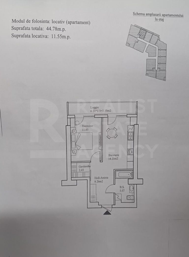 Vânzare, apartament, 1 cameră, strada Grenoble, Botanica - Poză 9