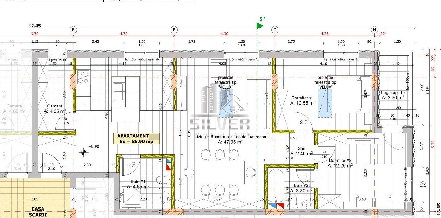 Apartament cu 3/4 camere/87mp/3 minute de statii autobuz. - Poză 3