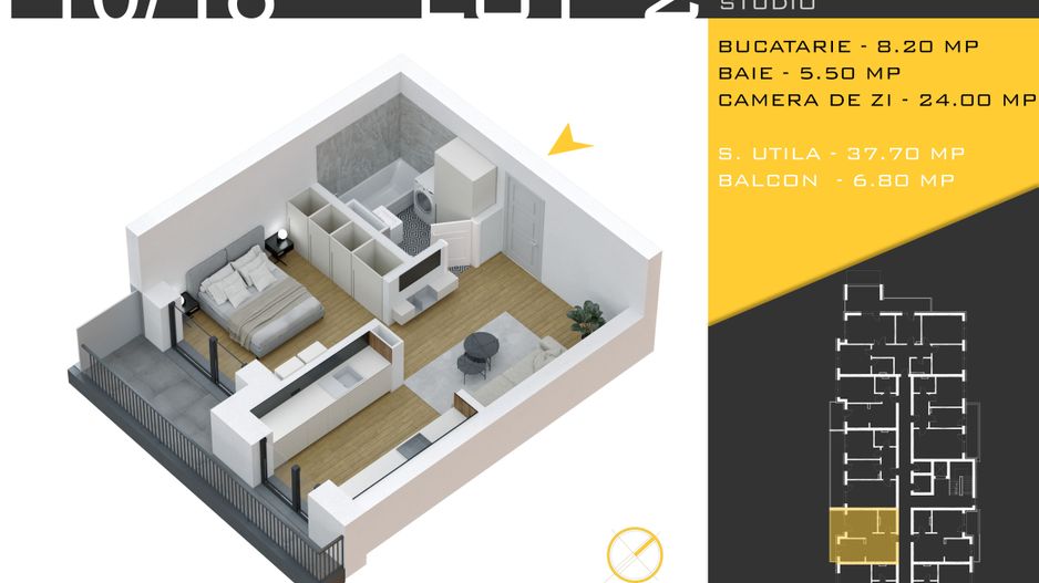 2 CAMERE PREMIU TIP STUDIO/ DRM. GURA ARIESULUI - Poză 1