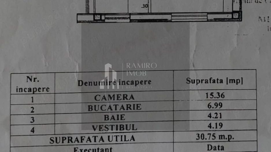 Garsoniera 30 mp/ 10 min metrou  1 Decembrie/ Mobilata si utilata - Poză 1