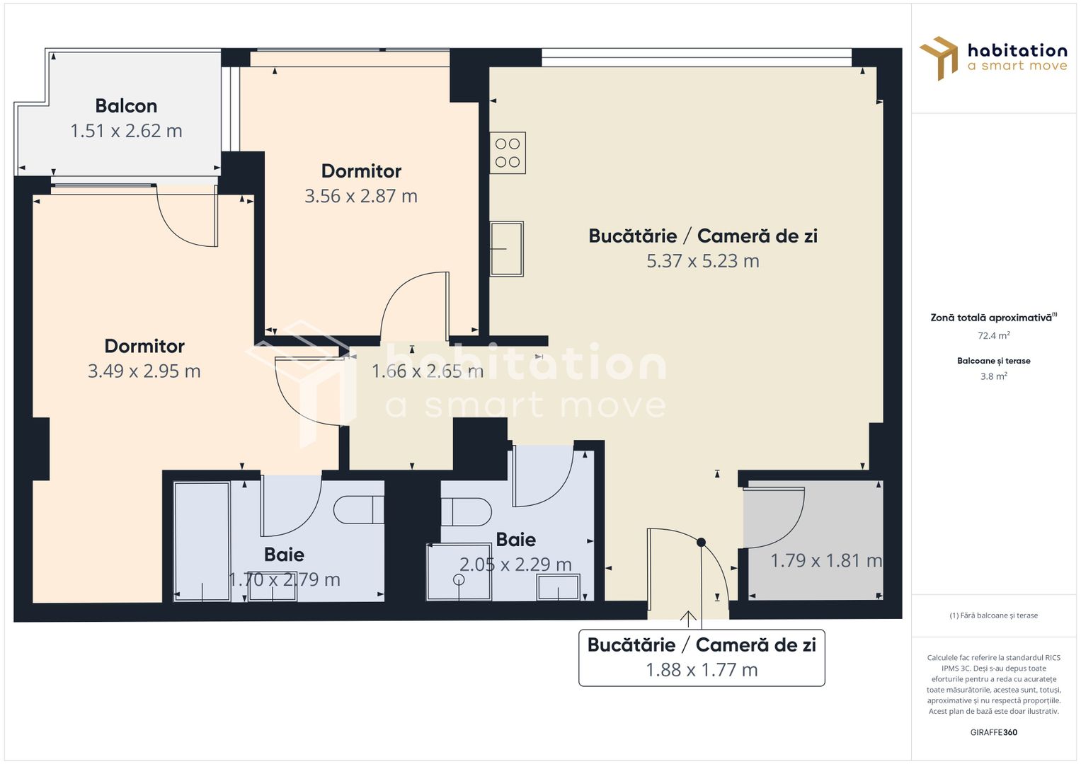 Tur Virtual – 3 camere, spațios și luminos, la 7 min de Iulius- XCITY - Poză 27