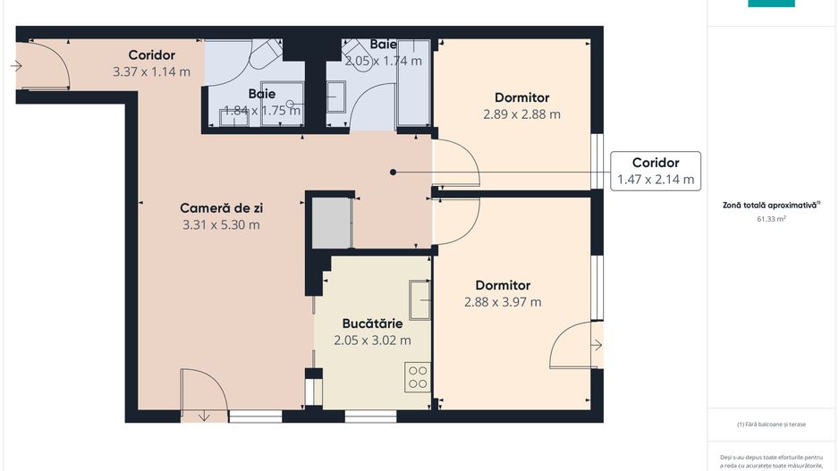 Brancoveanu Turnu Magurele apartament 3 camre Mobilat Utilat - Poză 7