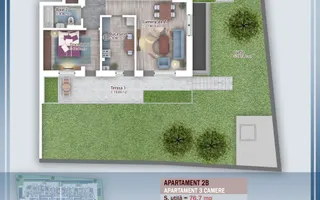Apartament 3 Camere cu Gradina 100 mp, Comision 0%,  zona Pallady - Schiță 13