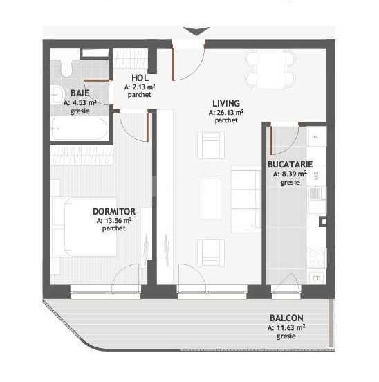 Apartament 2 camere, Florești, zonă centrală, parcare subterană. - Poză 6