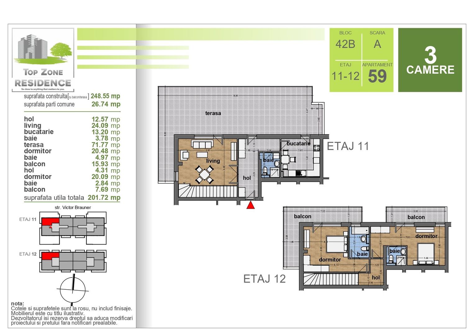 DUPLEX 3CAM. IN BLOC FINALIZAT / SCOALA BRAUNER,METROU N. TECLU! - Poză 2