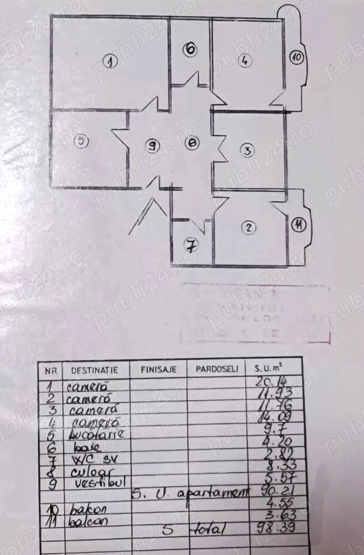 Vanzare Apartament 4 Camere 99 mp Etaj 1 Mall Vitan – Nerva Traian- Oc. Goga - Poză 1