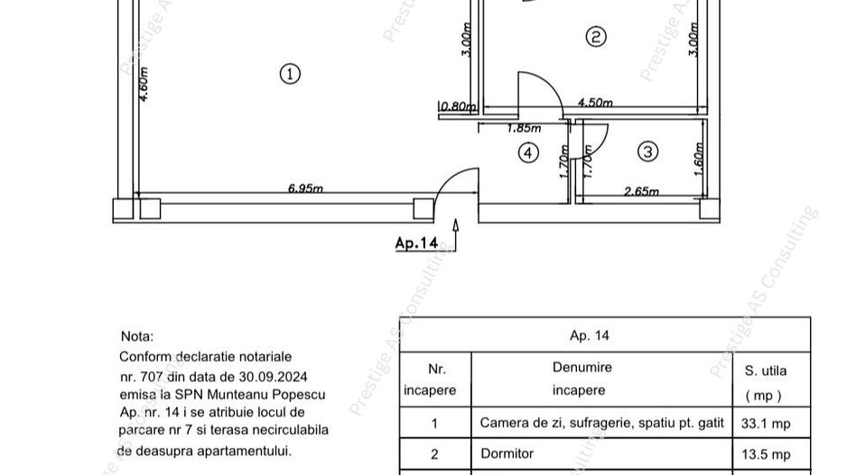 2 Camere | Terasa 72 mp | Proiect Design CADOU- Mircea cel Batran - Schiță 10