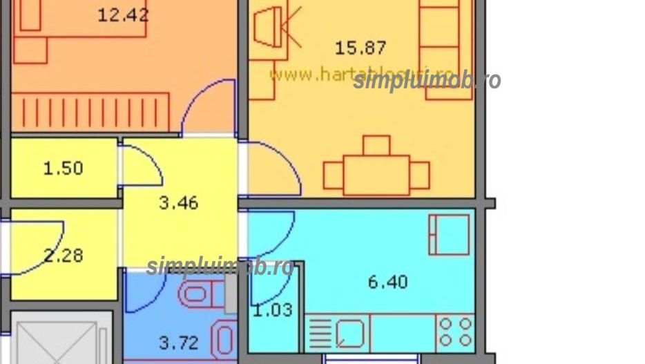 Decomandat 2 Camere Giurgiului - Schiță 9