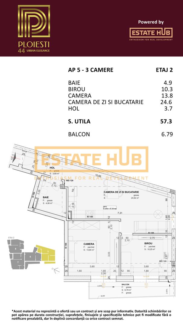 Apartament 3 camere FINISAT | Ploiesti 44 | 0% Comision - Poză 2