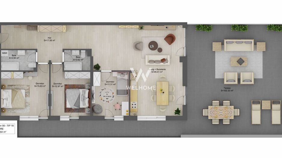 Penthouse 111mp  LA CHEIE, Sibiu,COMISION 0 - Schiță 9