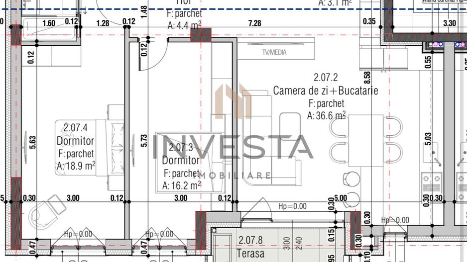 Apartament cu 3 camere, imobil nou pe strada Constantin Brancusi! - Schiță 2