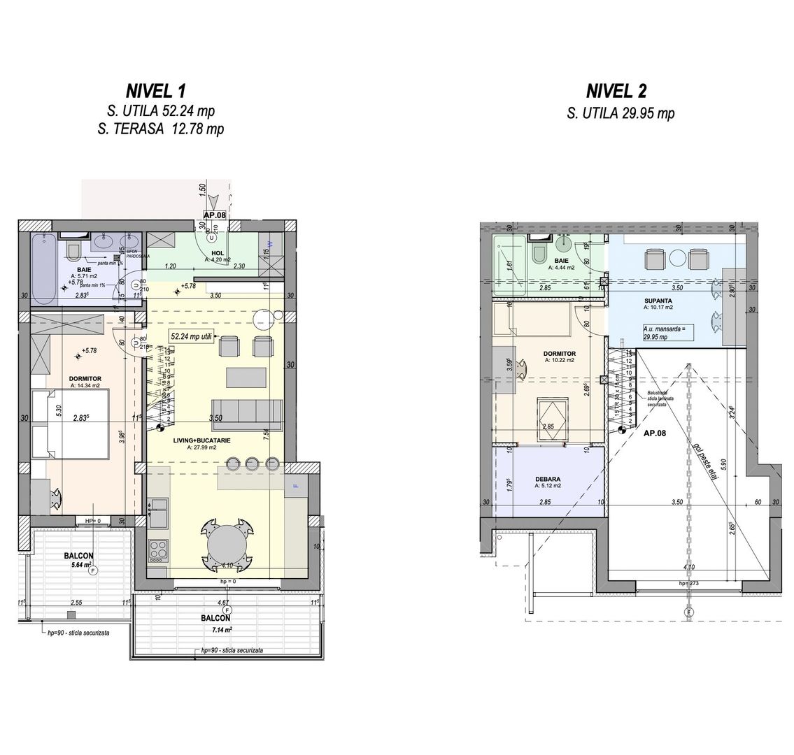 Penthouse 3 camere, intabulat, mobilat si utilat (NCL-37D-Mo-ap.8) - Poză 13
