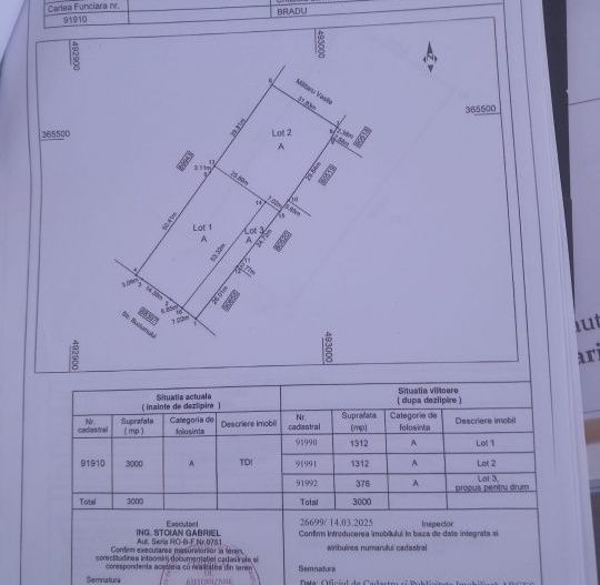 Teren intravilan Bradu 1312 mp 2 deschideri - Poză 3