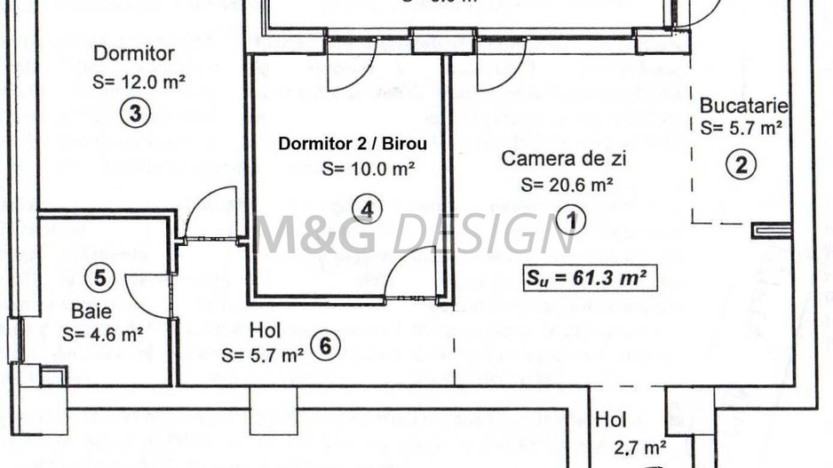 Apartament 3 camere Circumvalatiunii bloc nou - Schiță 7