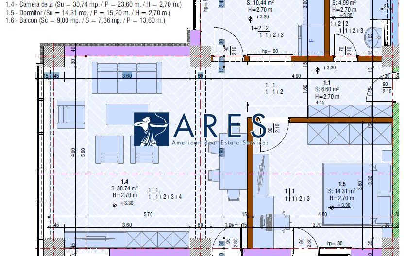 Bloc nou | Ozon Tower | Central | 2 camere | Et. 2 - Poză 3