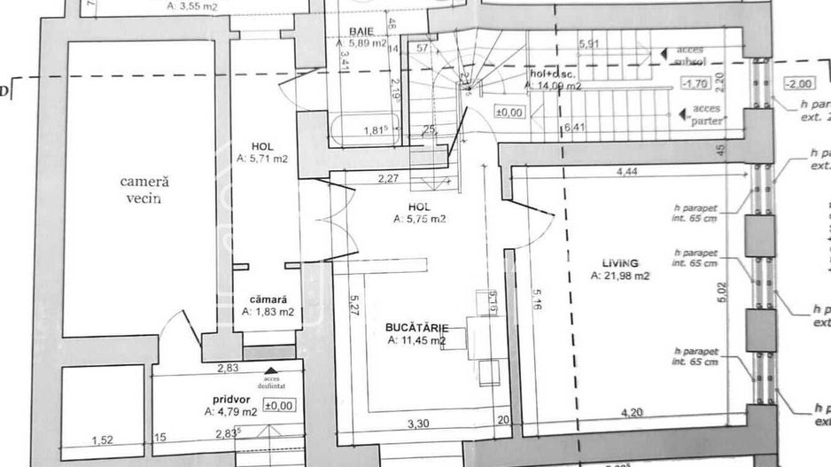 Casă veche, solidă, cu 4 camere, pivniță boltită și 4 băi – zonă centrală - Schiță 14
