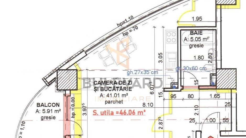 Comision 0! Apartament 1 camera bloc nou, etaj 21! - Schiță 4