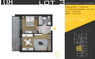 Ideal Investitie Apartament 2 camere Th. Pallady-Sector 3 - Schiță 11