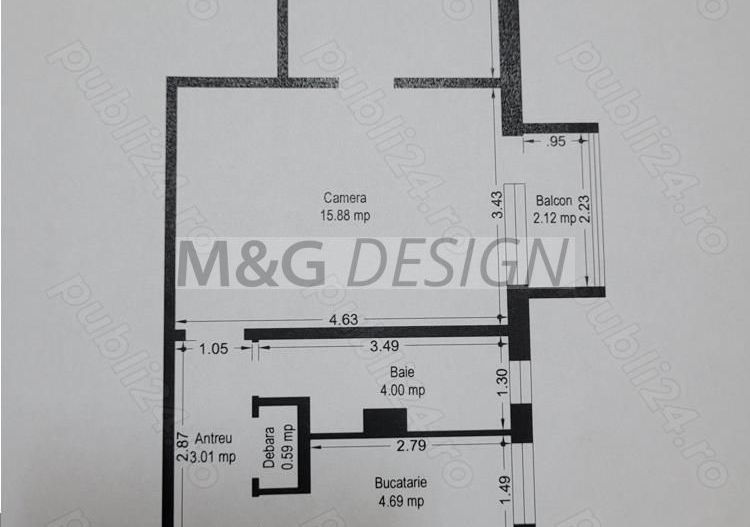 Apartament 2 camere Girocului cu centrala - Poză 5