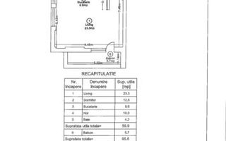 Apartament 2 camere complet mobilat și utilat | Ivory Residence Pipera - Schiță 8