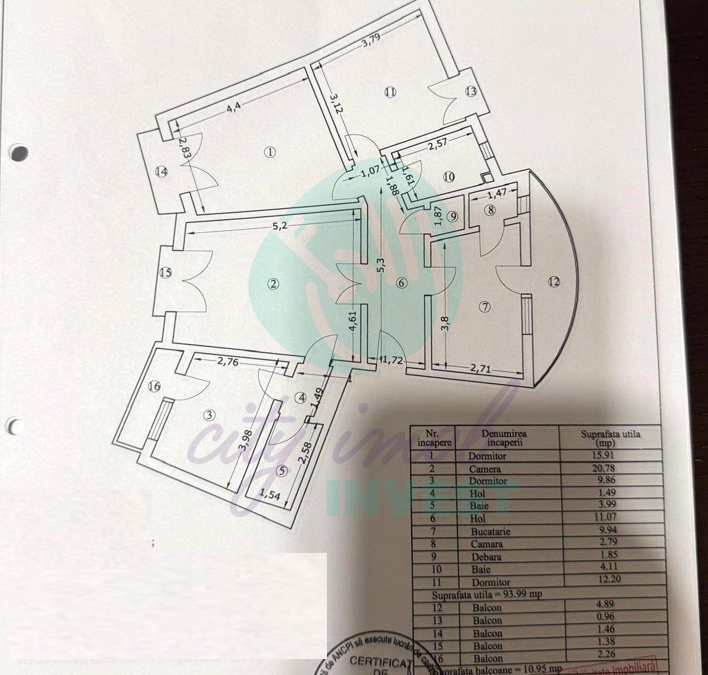 4 camere pe Bulevardul Unirii- Bloc monolit 1995 - Poză 10