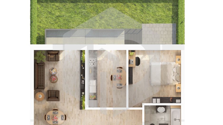 0% Comision | Apartament 2 camere + Gradina 40mpu | Doamna stanca - Poză 1