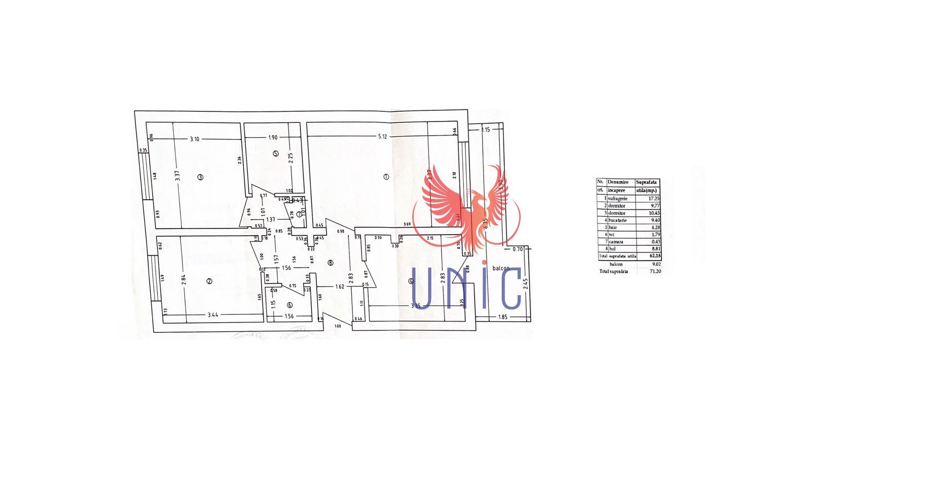 3 camere decomandate, etaj 1, Brazda lui Novac - Schiță 8