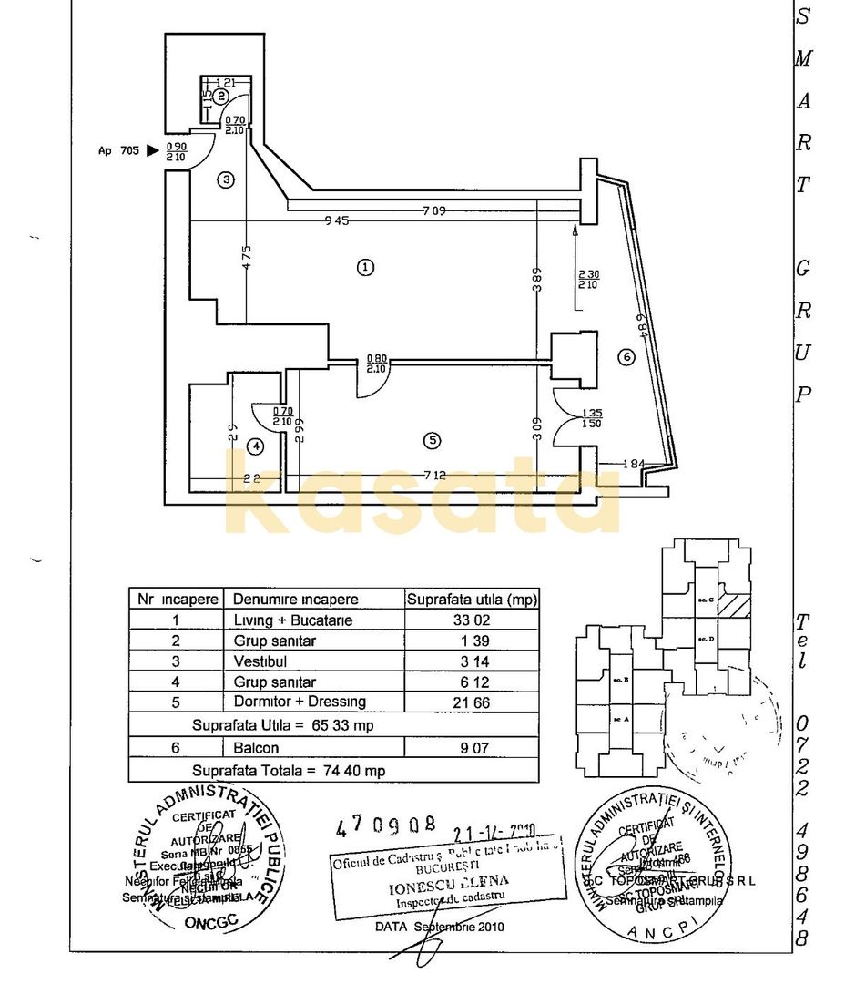 Apartament 2 camere | mobilat si utilat | UpGround etaj 7 - Schiță 19