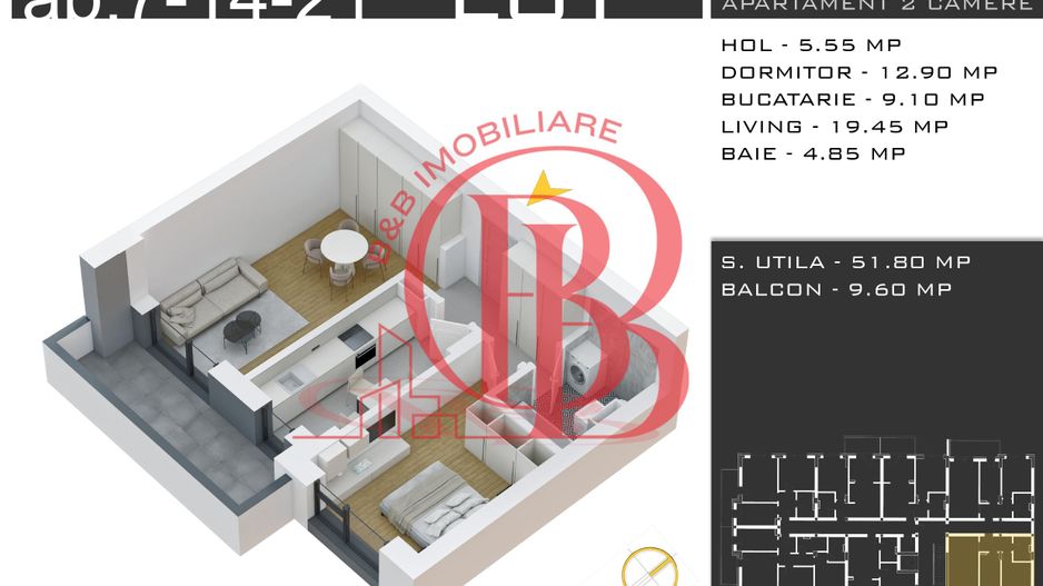 Comision 0%-Theodor Pallady Sector 3-Apartament 2 camere - Schiță 3