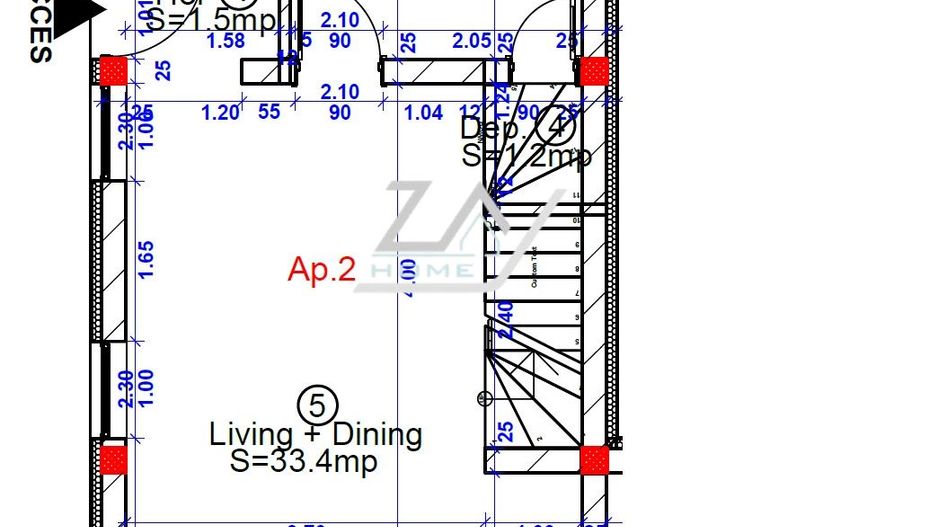 Duplex finalizat despartit prin camera tehnica. 3 dormitoare. 2 balcoane. - Poză 21