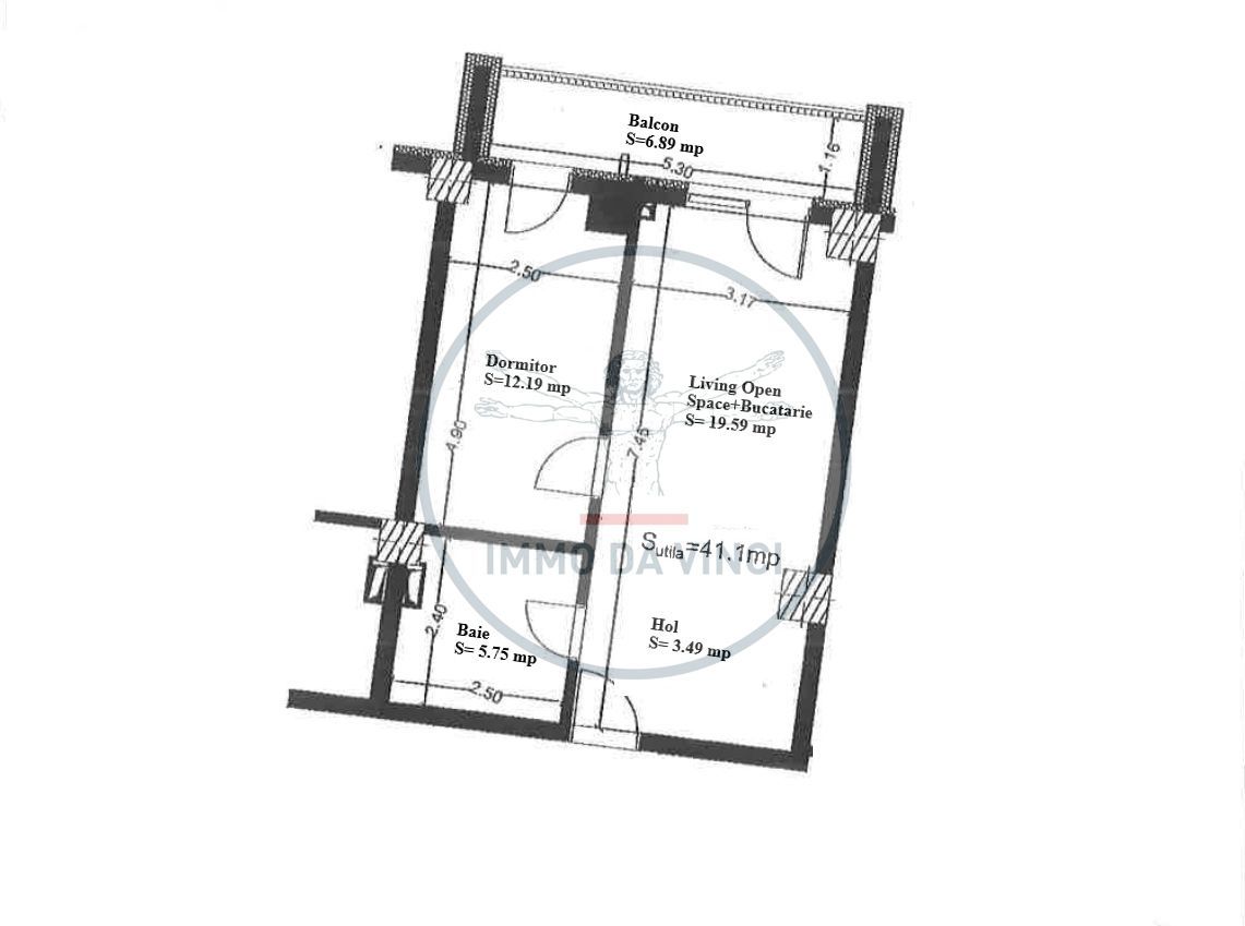 Apartament 2 camere Zona Fabricii/Kaufland Marasti - Schiță 9
