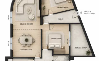 Apartament 4 camere+ Garsoniera in vila Vatra | Curte+ Garaj | Pivnita | Boxa - Schiță 28