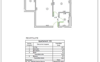 Apartament cu 2 camere, prima inchiriere, complet mobilat, Sector 5 - Schiță 8