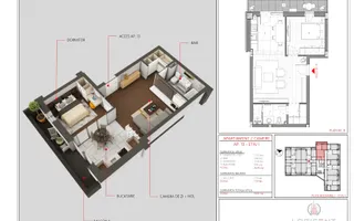 APARTAMENT tip STUDIO - 2 camere, 53 mp, ETAJ 1, MOBILAT, Complex LOGICENT; - Poză 17
