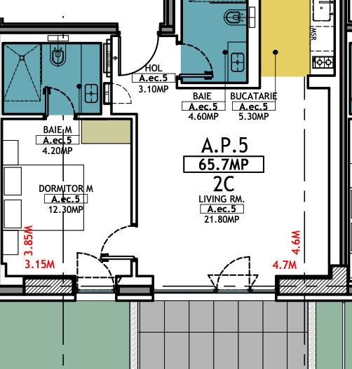Stațiunea Mamaia - Vânzare apartament cu 2 camere, 2 bai, la 2 pasi de mare. - Poză 14