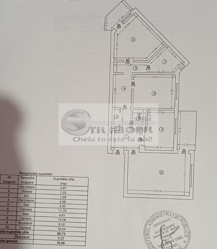 Apartament cu 3 camere si 2 bai, in Nicolina la etajul 3/4 ! - Schiță 7