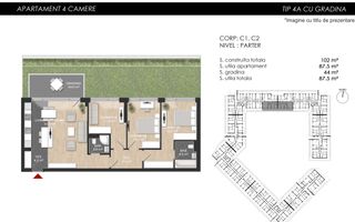 Apartament 4 camere cu Grădină Proprie - Atria Urban Resort - Poză 9