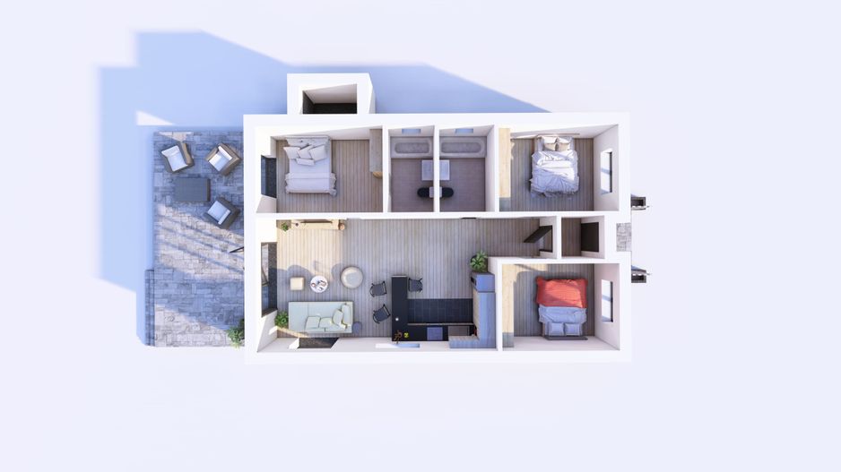 Vilă Individuală Parter - 130mp construiti - 396mp teren - Schiță 2