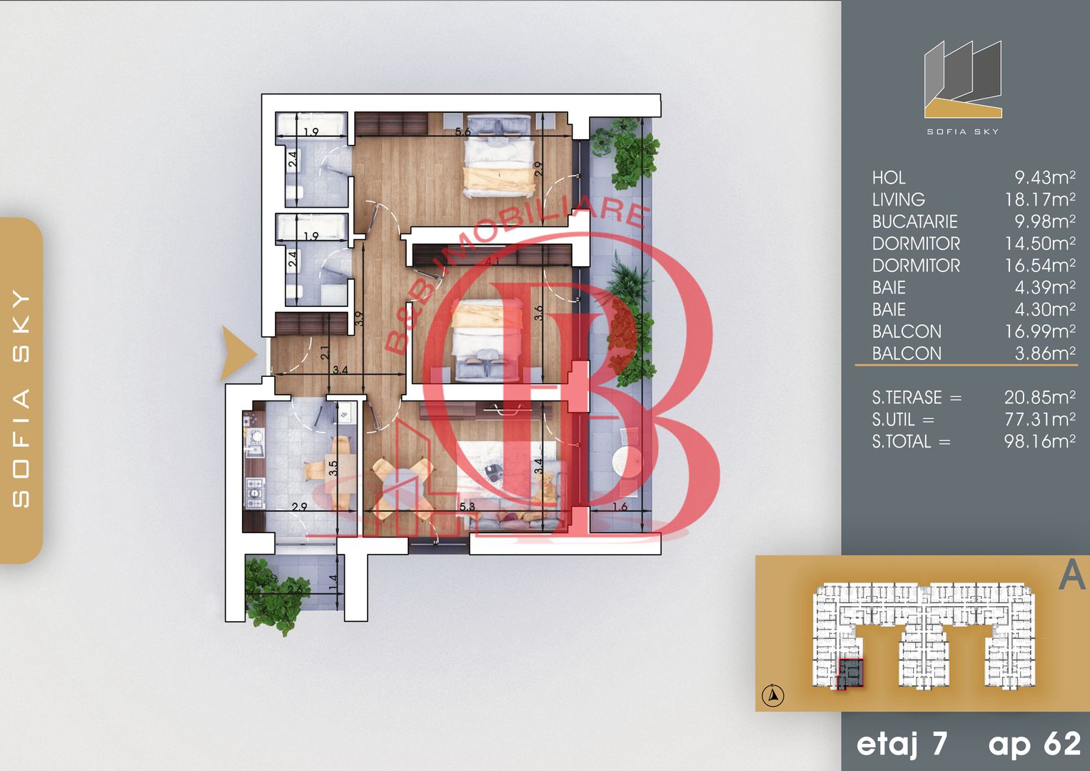 Bloc Finalizat Apartament 3 camere 7min Metrou Nicolae Teclu - Schiță 2