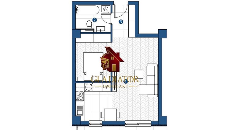 Apartament 1 camera, bloc nou, fara comision, Dealul Galata - Poză 2