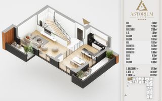 4 camere Duplex  Proiect Premium Titan Pallady - Schiță 7