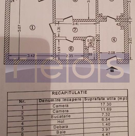 DE VANZARE APARTAMENT 2 CAMERE  POLONA | DECOMANDAT | METROU - Schiță 10