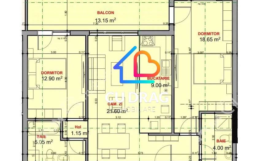 3 Camere Decomandate + Terasă 13 mp – Zona Jumbo - Poză 5